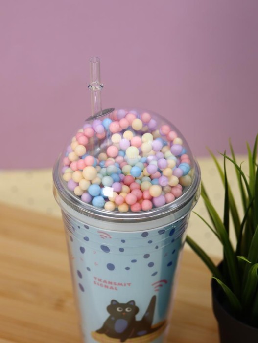 Тамблер iLikeGift &quot;Yoga cat&quot;, blue (450 мл) 