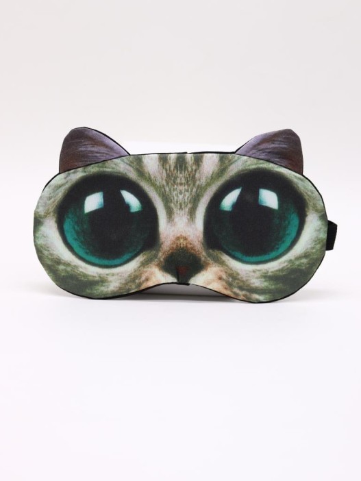 Маска для сна GIRLY "Кошачий глаз", серая 