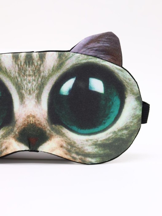 Маска для сна GIRLY "Кошачий глаз", серая 
