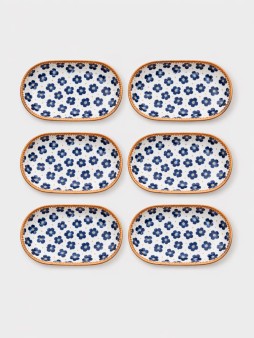 Набор тарелок керамических 6шт. "Блюдо широкое", белая (29,2х16,5х3,5 см)