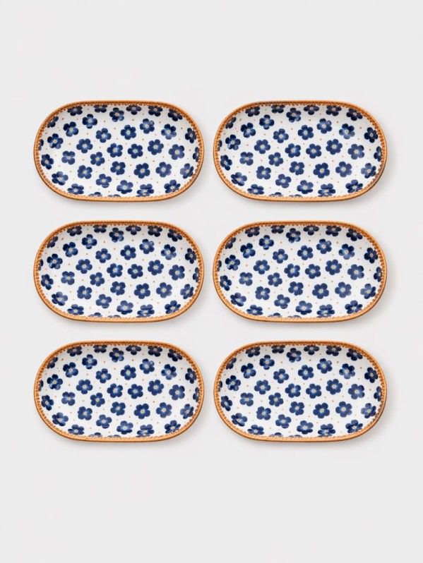 Набор тарелок керамических 6шт. "Блюдо широкое", белая (29,2х16,5х3,5 см) 