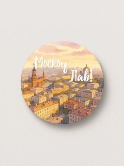 Значок ЭКО из дерева iLikeGift "Город Москва. Московская любовь"