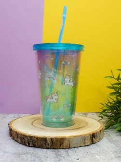 Тамблер "Rainbow many unicorn", blue