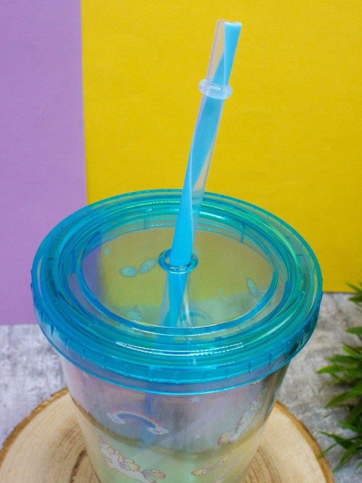 Тамблер "Rainbow many unicorn", blue 