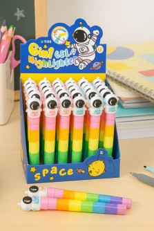 Разноцветные мелки "Happy astronaut", 6 в 1, rainbow, шоу-бокс 24 шт.