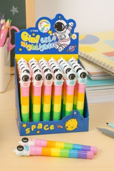 Разноцветные мелки "Happy astronaut", 6 в 1, rainbow, шоу-бокс 24 шт.