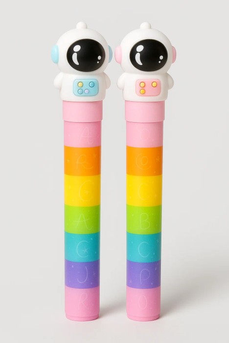 Разноцветные мелки &quot;Happy astronaut&quot;, 6 в 1, rainbow, шоу-бокс 24 шт. 