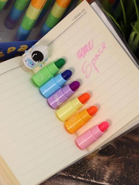 Разноцветные мелки &quot;Happy astronaut&quot;, 6 в 1, rainbow, шоу-бокс 24 шт. 