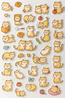 Наклейки "Милые котики", розовые
