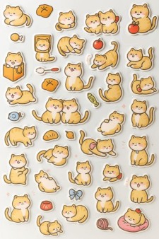 Наклейки "Милые котики", розовые