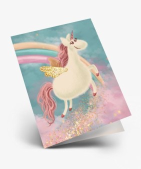 Набор двойных мини открыток 10 шт. "Единорог", 6.5*8см