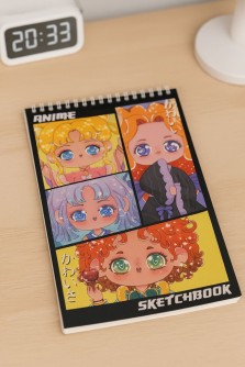 Скетчбук Аниме «Shine collab», 14х20 см, плотность 100 гр