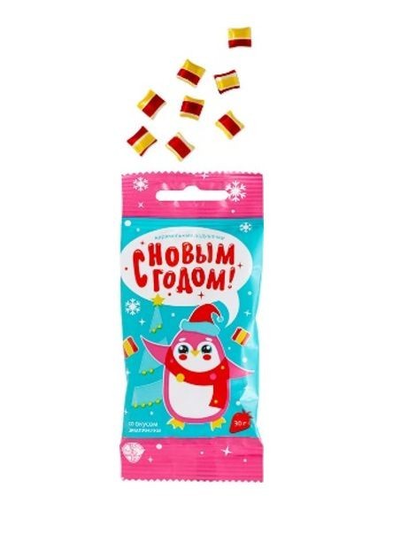 Карамель леденцовая &quot;Мишка&quot;, 30г флоупак (малина) 
