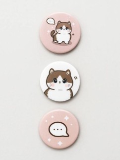 Набор значков 3 шт. iLikeGift Аниме «Cute cat»