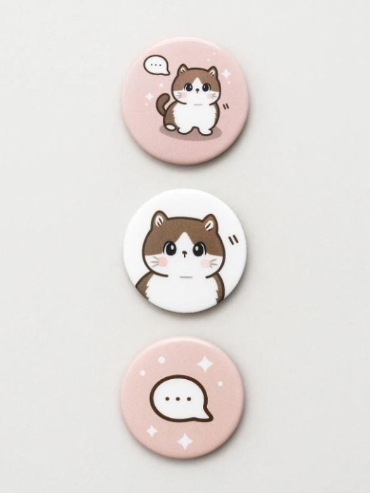 Набор значков 3 шт. iLikeGift Аниме «Cute cat» 