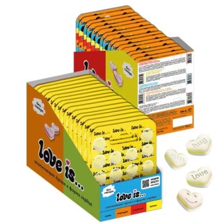 Освежающие конфеты &quot;LOVE IS...&quot; в форме сердца, со вкусом морской соли и лимона, 18шт, в блистере