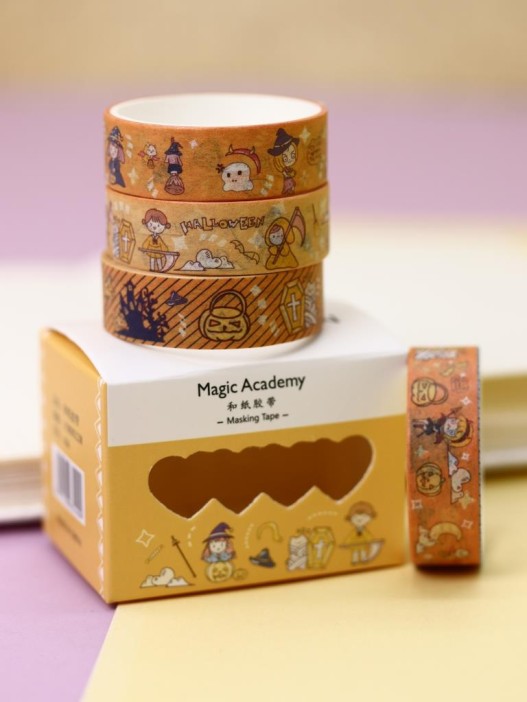 Набор декоративного скотча "Академия магии", оранжевый 