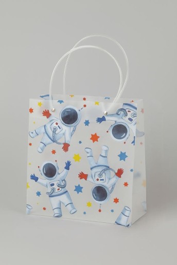 Пакет подарочный прозрачный «Crazy gift», cosmos (22*21,5*10)