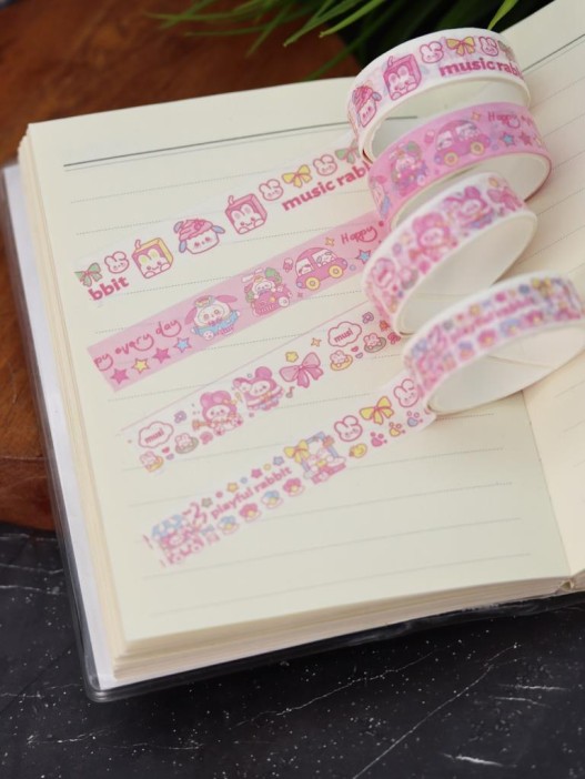 Набор декоративного скотча 4 шт. "Egg group", pink (1.5см*2м) 