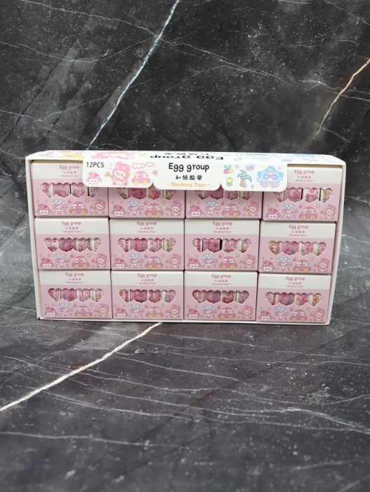 Набор декоративного скотча 4 шт. "Egg group", pink (1.5см*2м) 