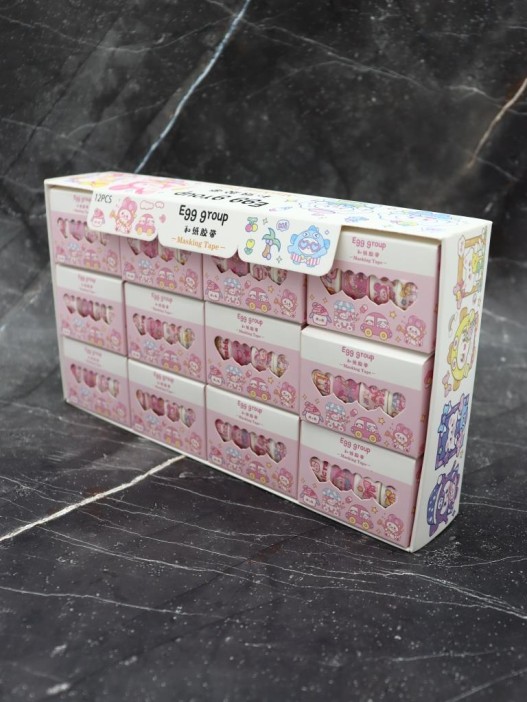 Набор декоративного скотча 4 шт. "Egg group", pink (1.5см*2м) 