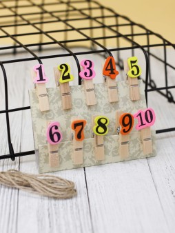Прищепки "Numbers", mix color