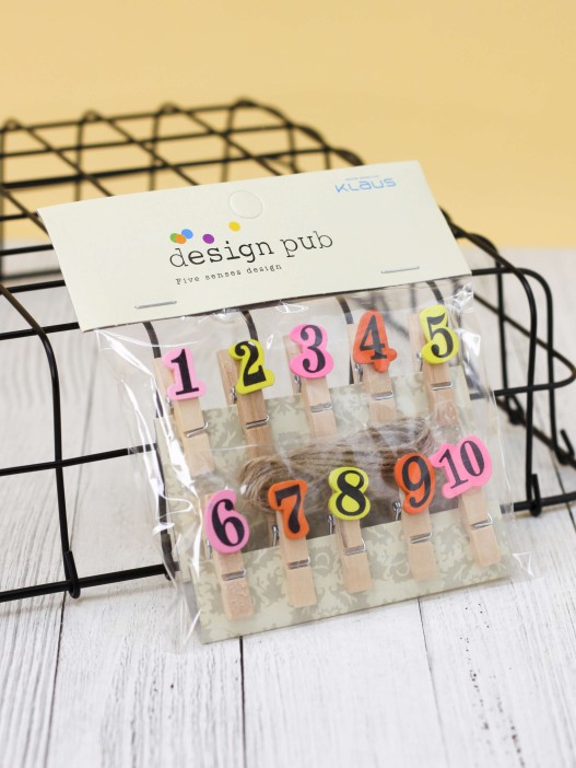 Прищепки "Numbers", mix color 