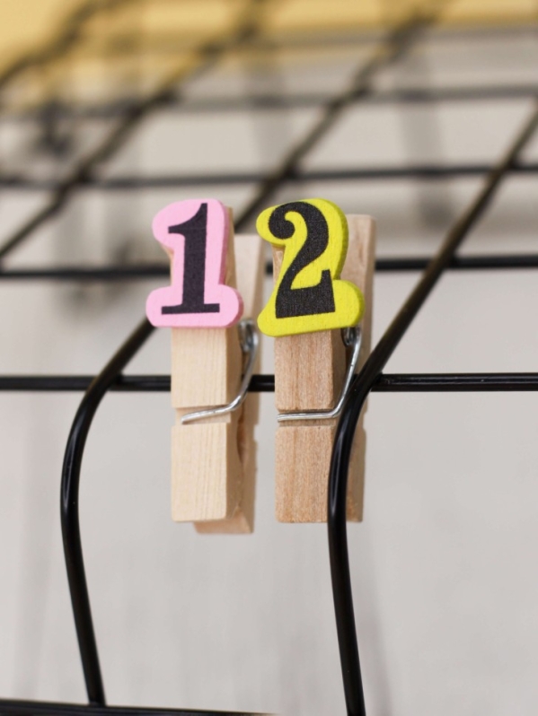 Прищепки "Numbers",  микс color