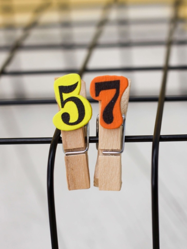 Прищепки "Numbers",  микс color