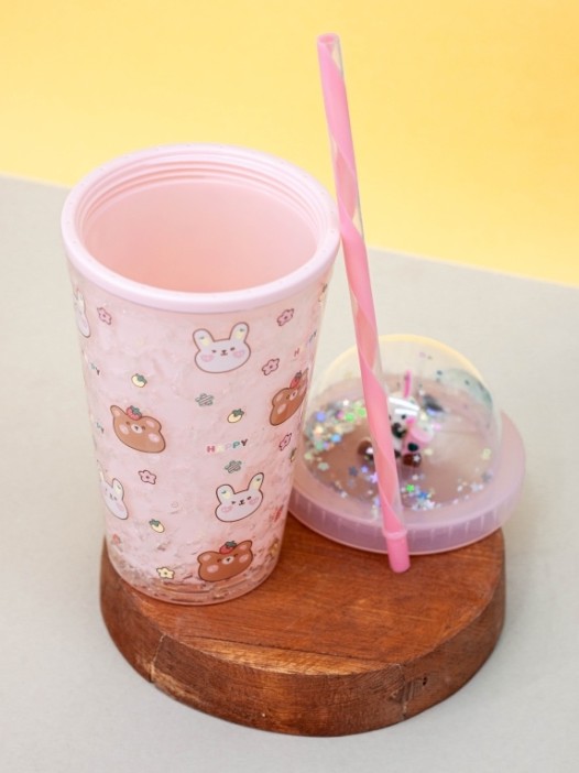 Тамблер iLikeGift &quot;Rabbit happy&quot;, pink (450 ml) 