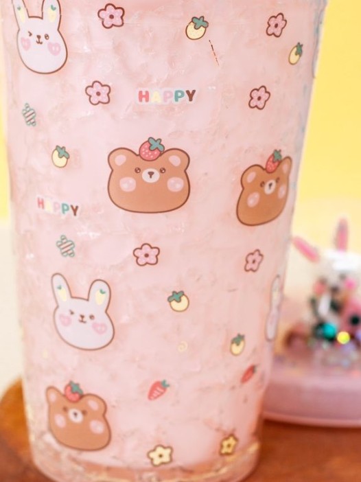 Тамблер iLikeGift &quot;Rabbit happy&quot;, pink (450 ml) 