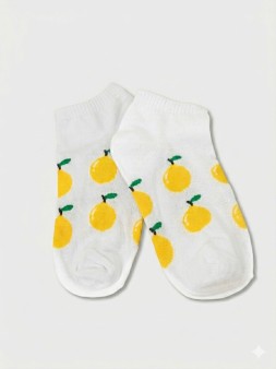 Носки женские "Лимоны", белые, р. 35-40