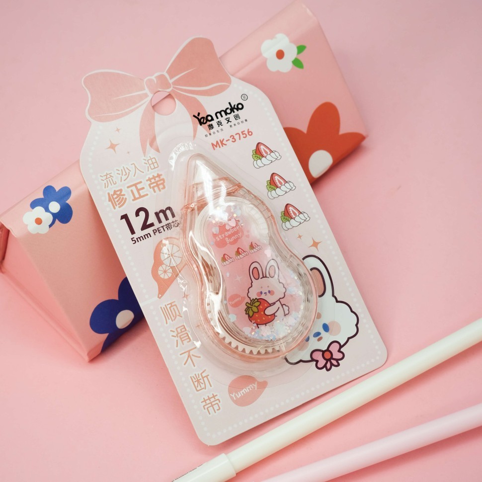 Корректирующая лента "Bow two hare", pink