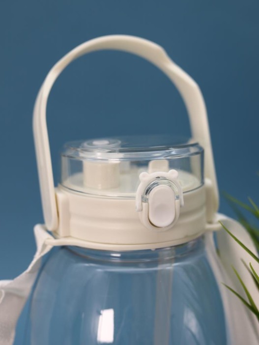 Бутылка+стикеры для декора с ремешком &quot;BaDumTss!&quot; белая, 1300 мл 