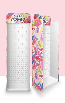 Стойка с крючками "Girl power" напольная 1940*560*300, 40 крючков