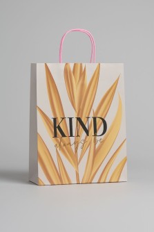 Пакет подарочный «Leaves&flowers», white-yellow (26*32*12)