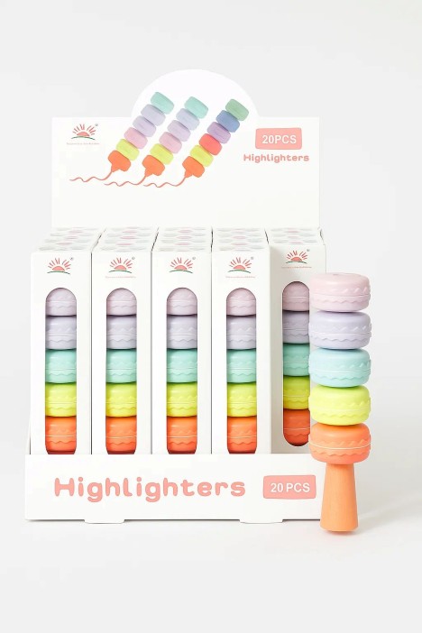 Маркер текстовыделитель &quot;Highlighters&quot;, 5 в 1, mix, шоу-бокс 20 шт. 