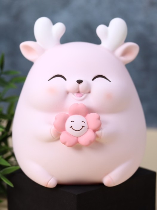 Копилка «Flower deer», pink (13,5 см), пластик 