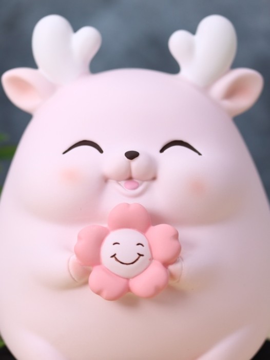 Копилка «Flower deer», pink (13,5 см), пластик 