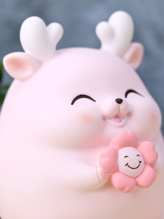 Копилка «Flower deer», pink (13,5 см), пластик 