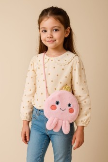 Сумочка плюшевая "Pink Octopus", pink (18.5*22.5 см)