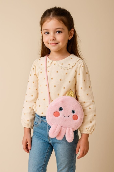 Сумочка плюшевая &quot;Pink Octopus&quot;, pink (18.5*22.5 см) 