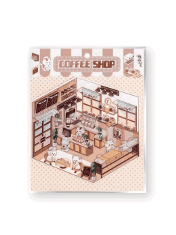 Наклейки+пинцет для творчества румбокс "Кофе шоп", коричневые (16*20 см)
