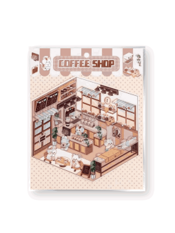 Наклейки+пинцет для творчества румбокс "Кофе шоп", коричневые (16*20 см)