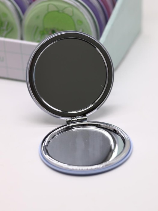 Зеркало шейкер раскладное &quot;little girl&quot;, голубое, 7*7 см 