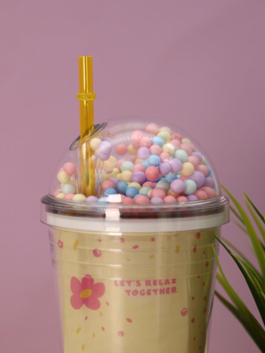 Тамблер iLikeGift &quot;Kitty boat&quot;,  yellow (450 мл) 