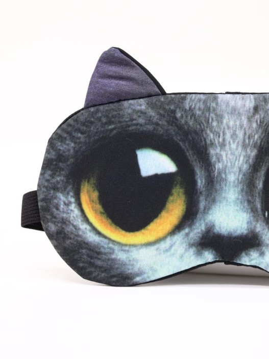 Маска для сна GIRLY "Кошачий глаз", темно-серая 