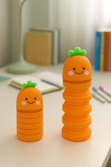 Пенал растущий силиконовый "Морковка"  22*12*9 см оранжевый