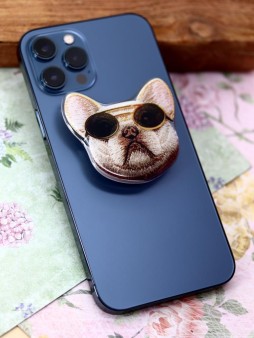 Попсокет "Knitted dog", black