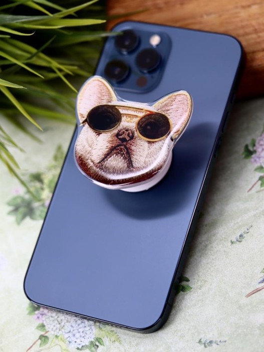 Попсокет "Knitted dog", black 